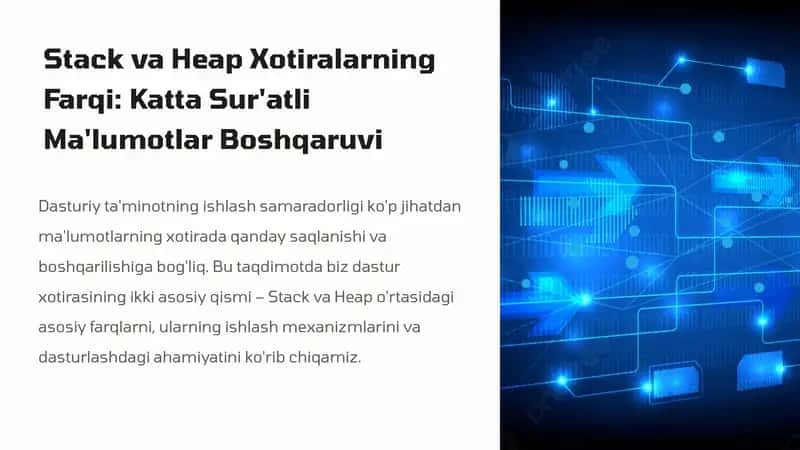 Stack va Heap Xotiralarning Farqi: Katta Sur'atli Ma'lumotlar Boshqaruvi