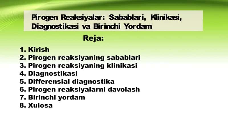 pirogen reaksiyalar pptx