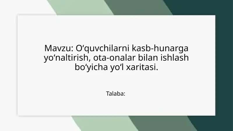 Oʻquvchilarning qiziqishlari va salohiyatini aniqlash uchun diagnostik tadqiqotlar