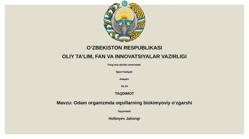 Oqsillarning biokimyoviy o'zgarishi