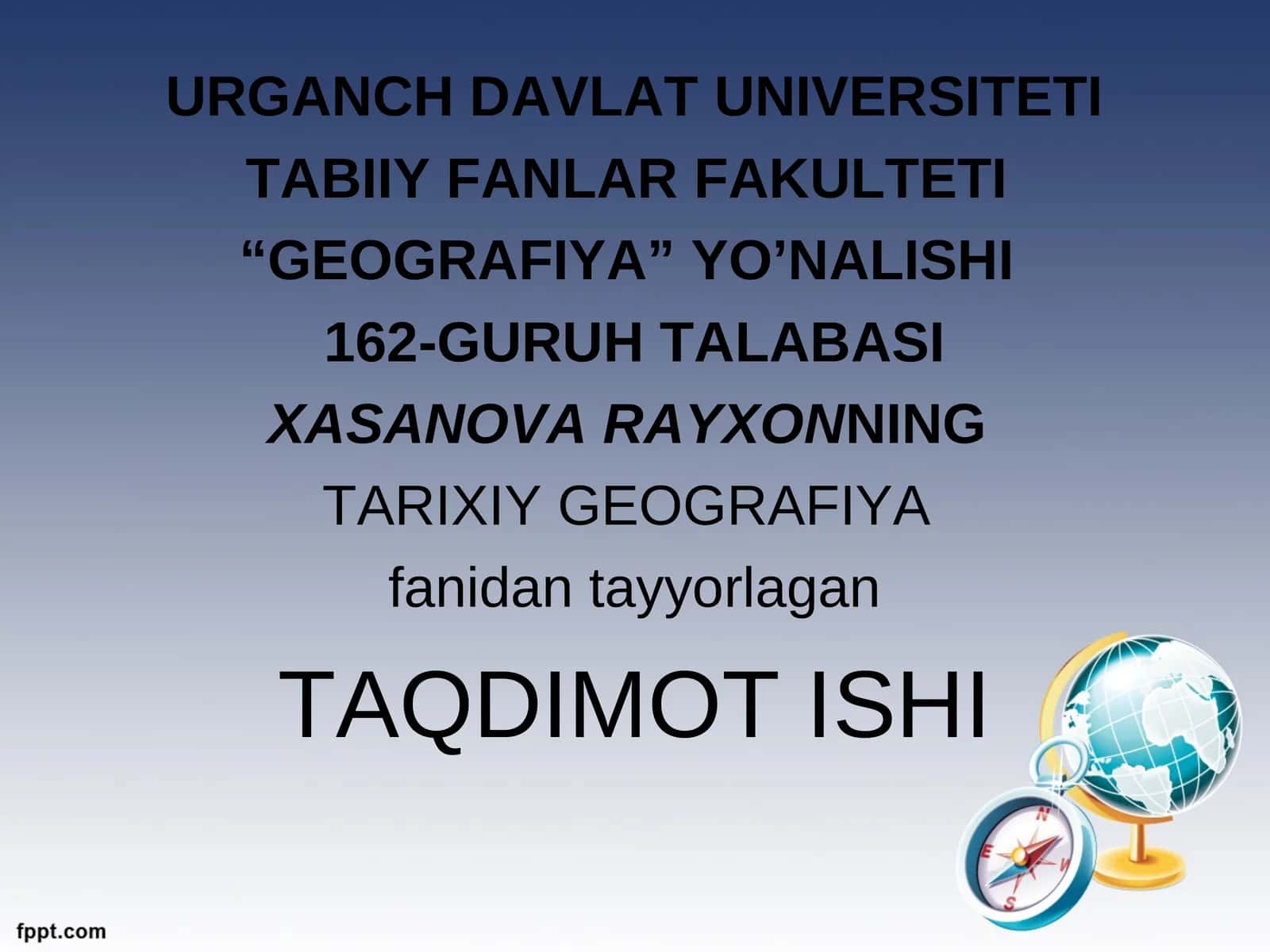 GEOGRAFIYA YO'NALISHI