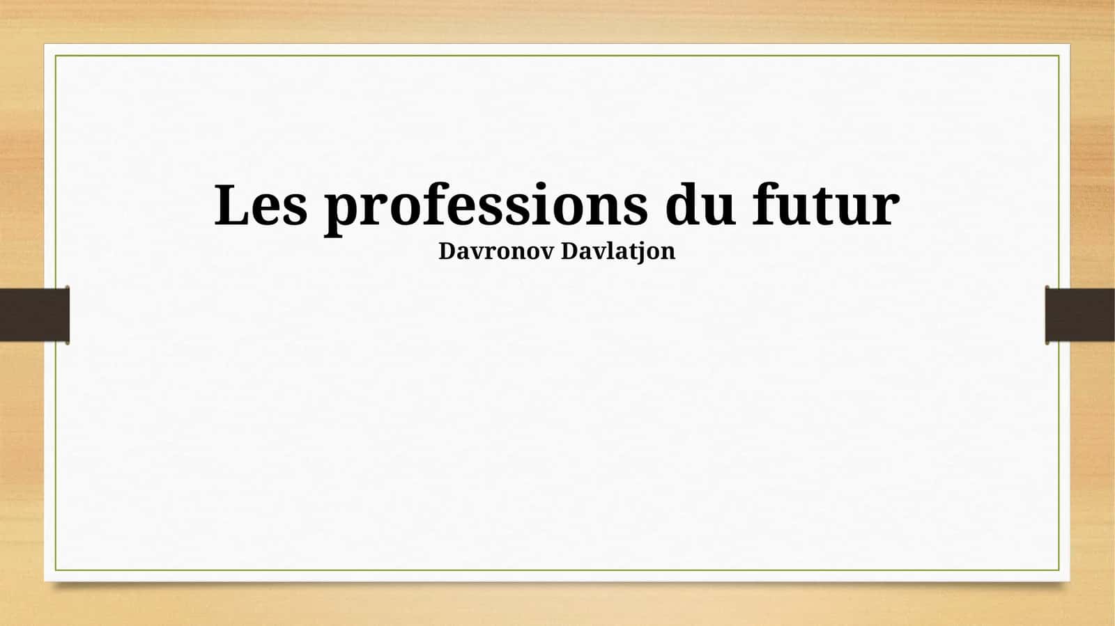 Les professions du futur
