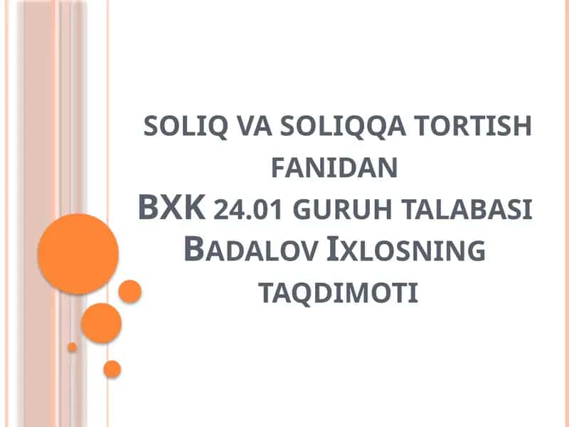 Foyda solig‘ining iqtisodiy mohiyati va joriy etilish bosqichlari