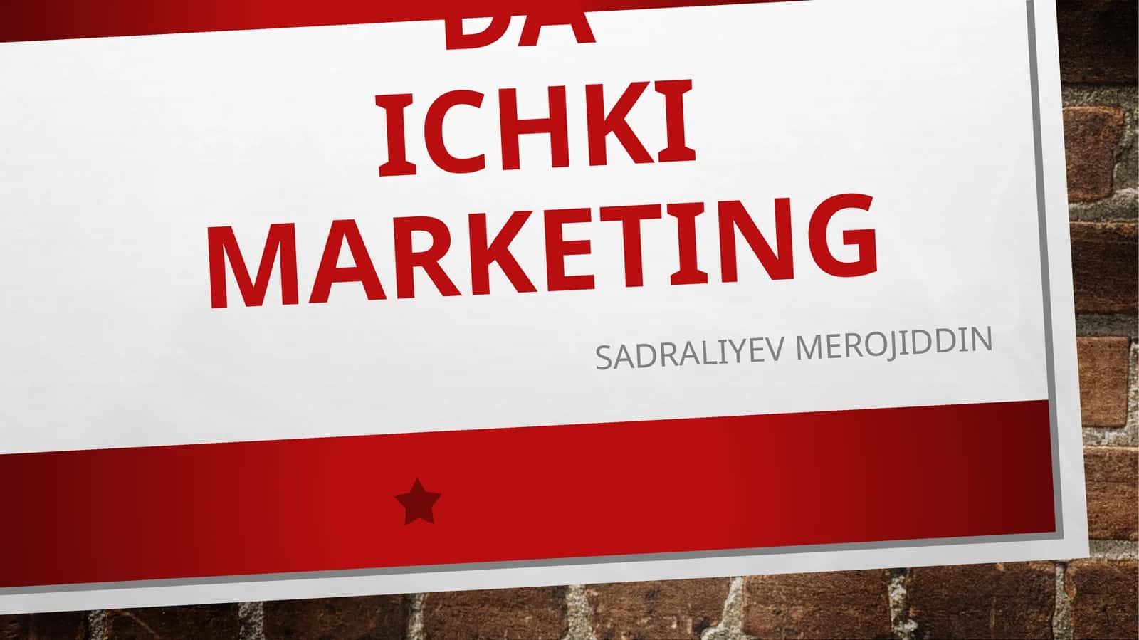 Mehmonxonada ichki marketing