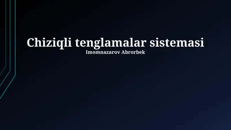 Chiziqli tenglamalar sistemasi