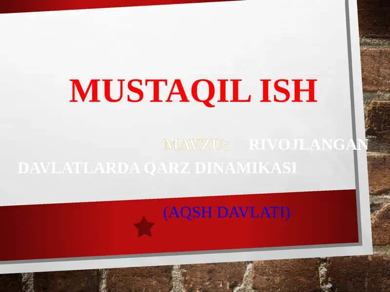 Rivojlanayotgan davlatlarda qarz dinamikasi (AQSH davlati)