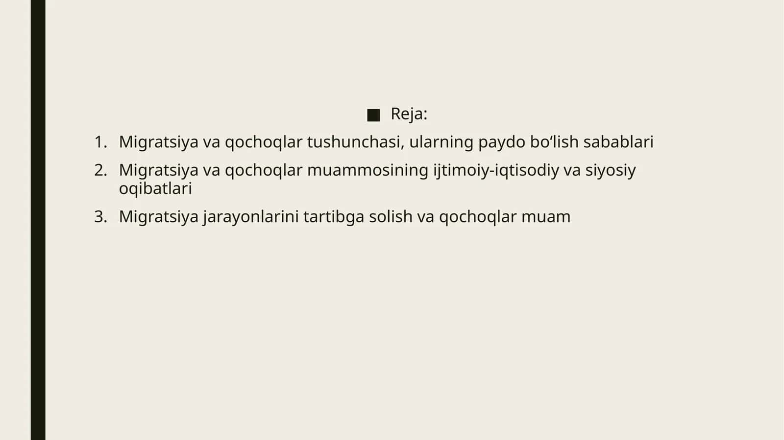Migratsiya va qochoqlar tushunchasi