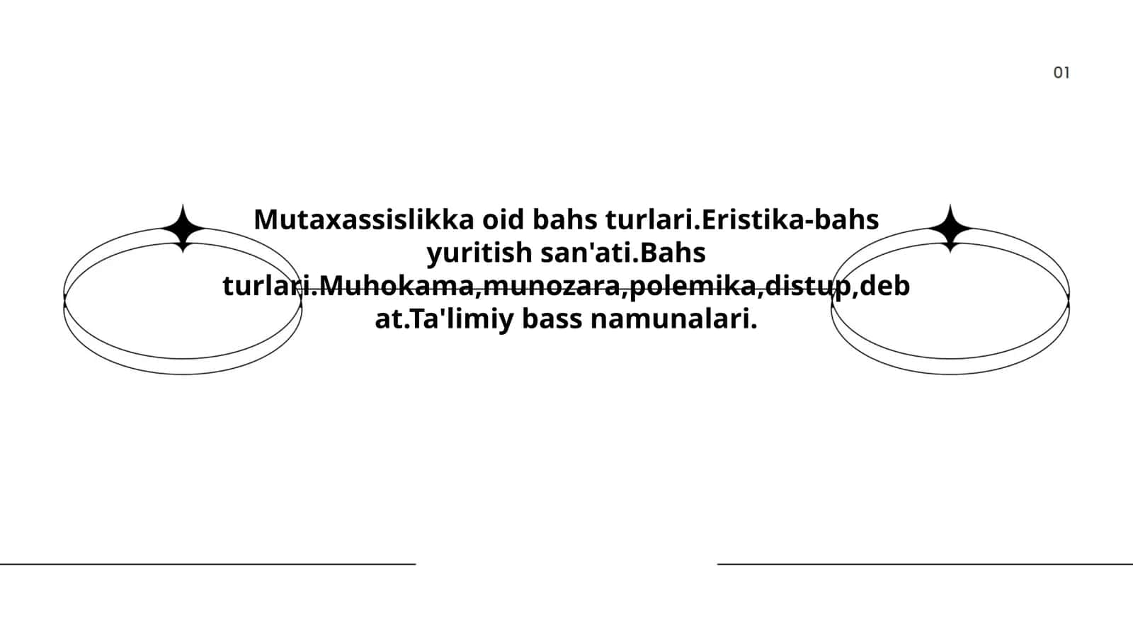 Mutaxassislikka oid bahs turlari
