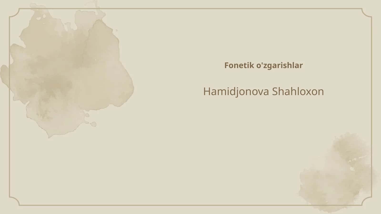 Fonetik o'zgarishlar
