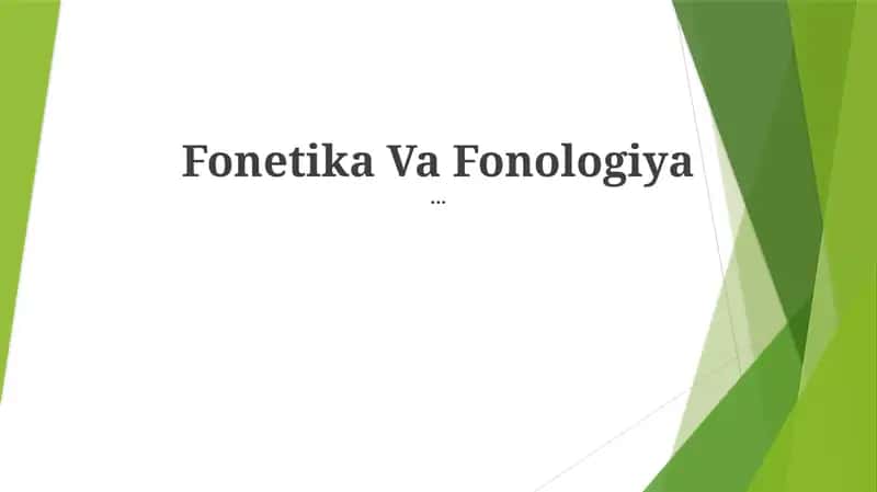 Fonetika Va Fonologiya