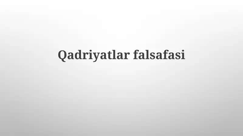 Qadriyatlar falsafasi