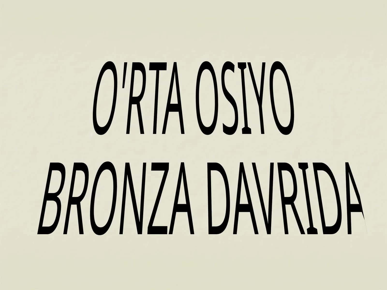 O'RTA OSIYO BRONZA DAVRIDA