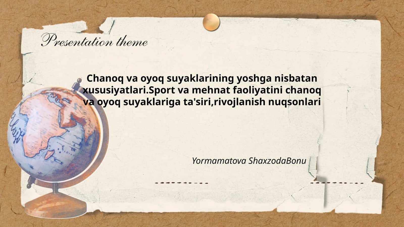 Chanoq va oyoq suyaklarining yoshga nisbatan xususiyatlari