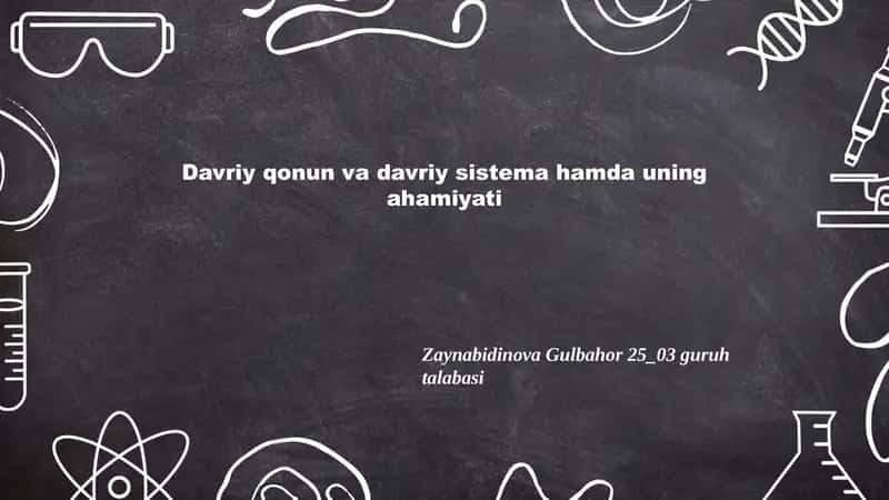 Davriy qonun va davriy sistema