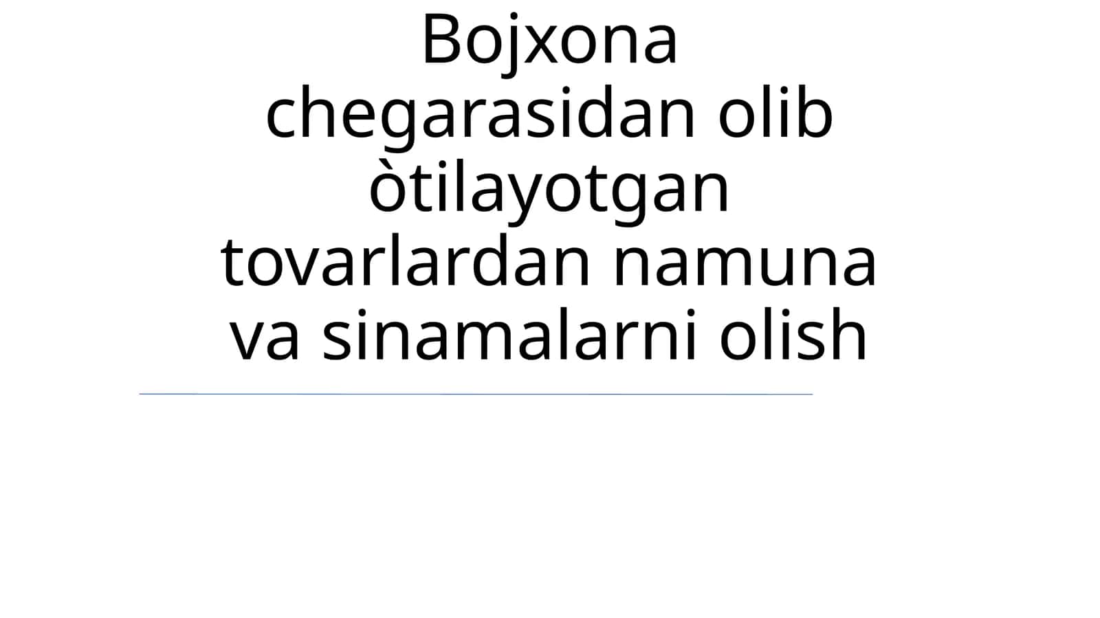 Namunalar olish strategiyasi