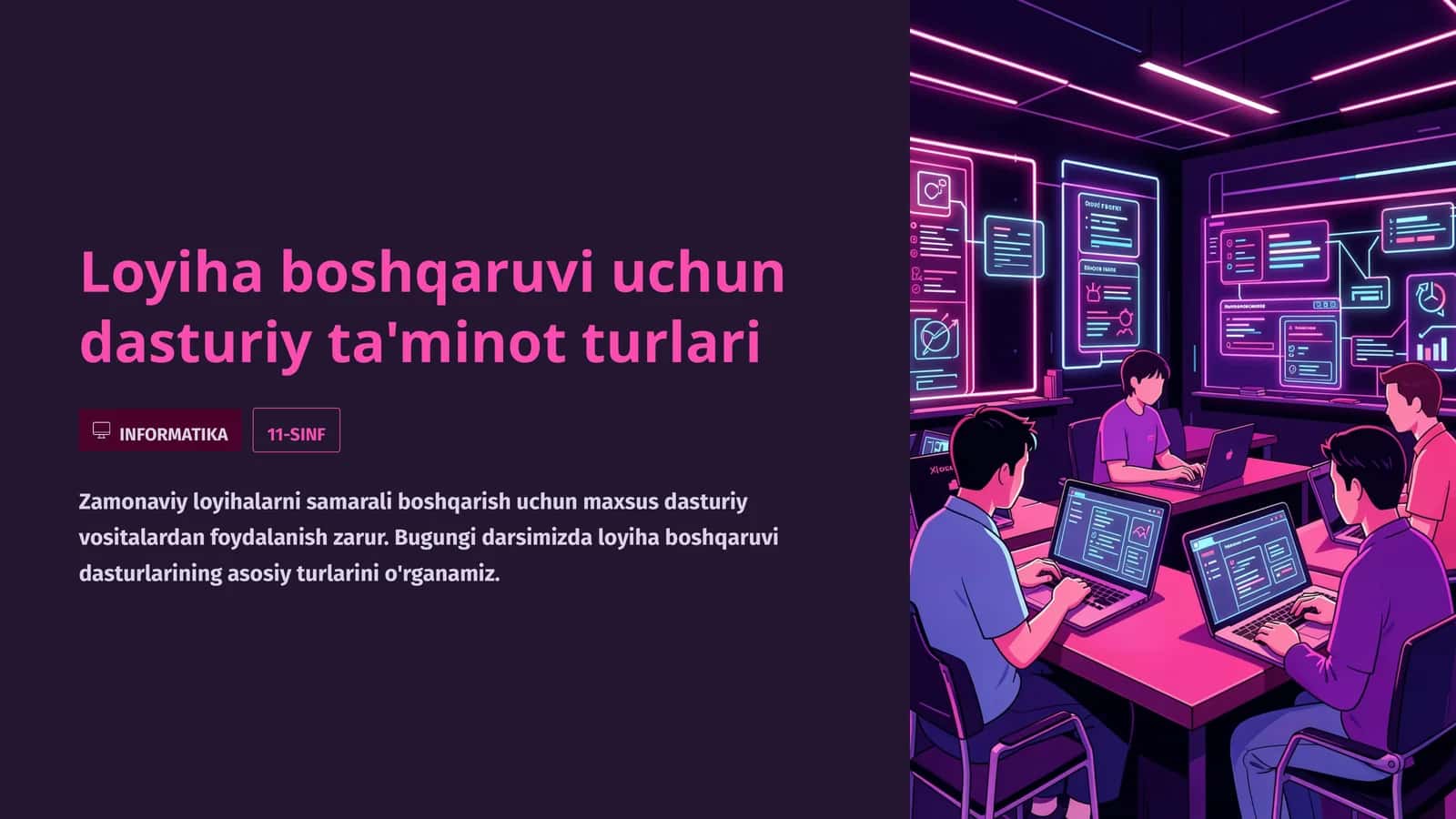 Loyiha boshqaruvi uchun dasturiy ta'minot turlari