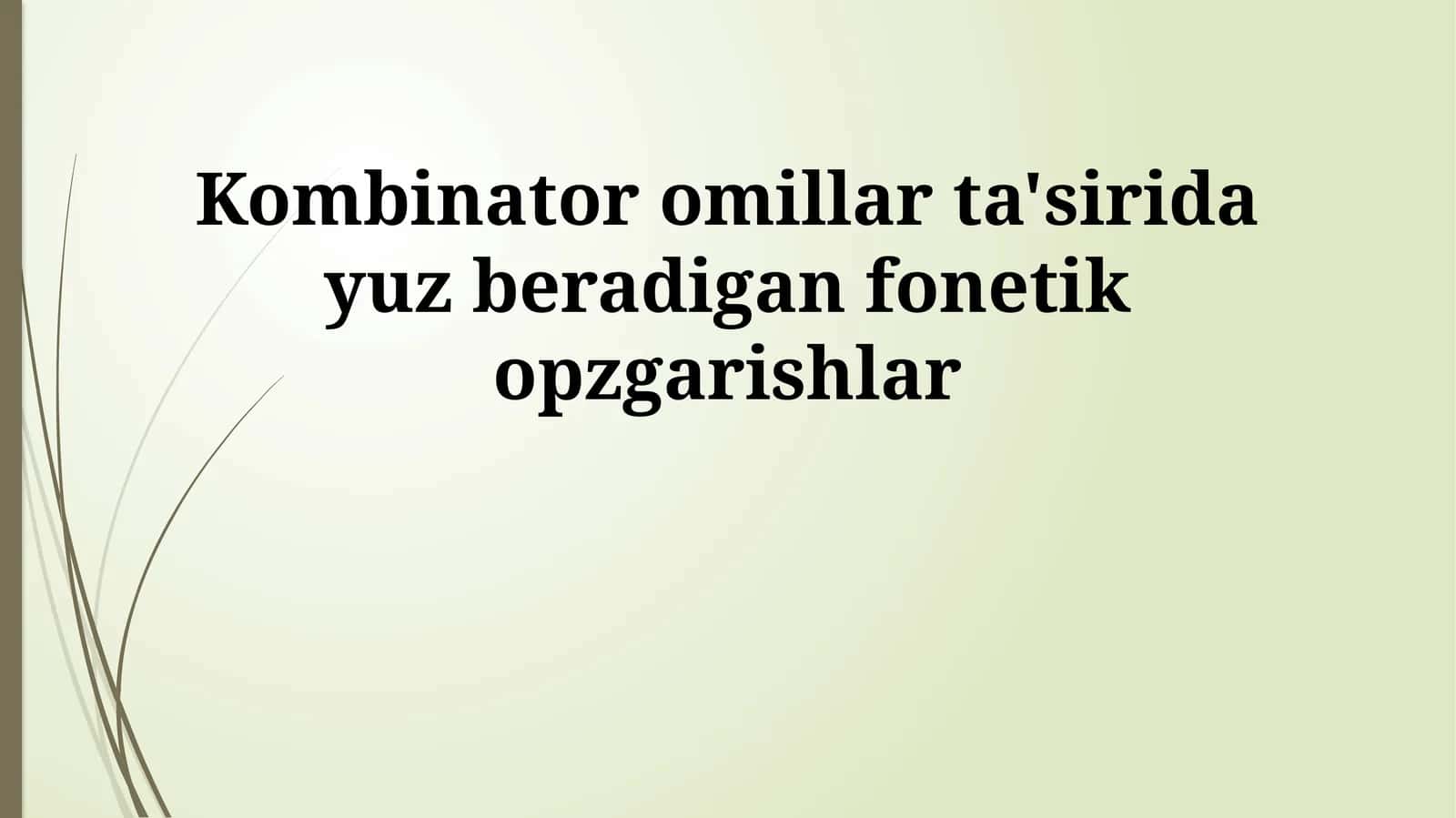 Kombinator omillar ta'sirida yuz beradigan fonetik opzgarishlar