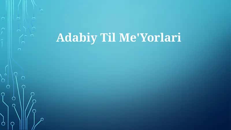 Adabiy TilMe'Yorlari