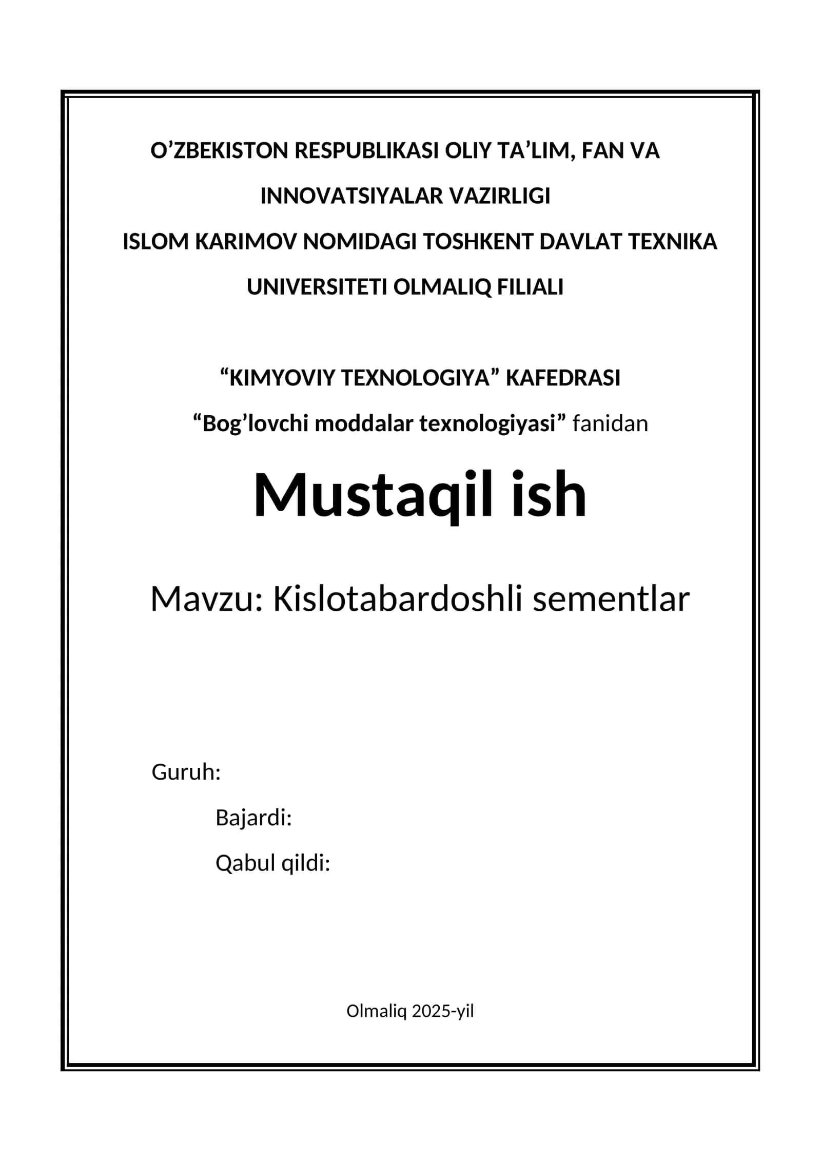 Kislotabardoshli sement