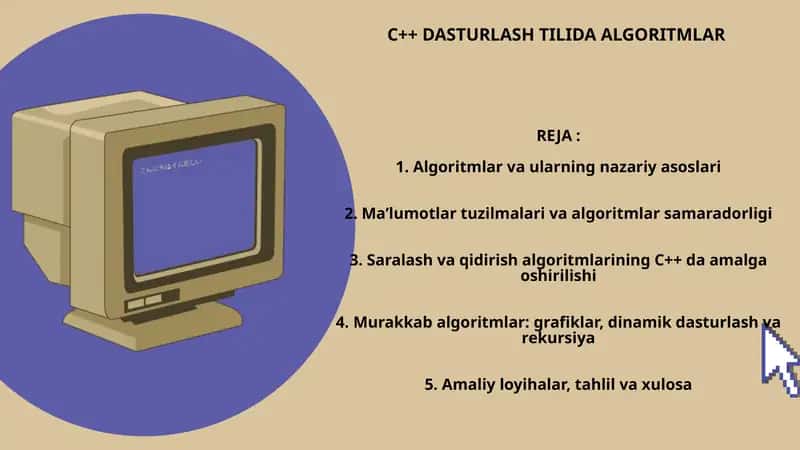 C++ DASTURLASH TILIDA ALGORITMLAR
