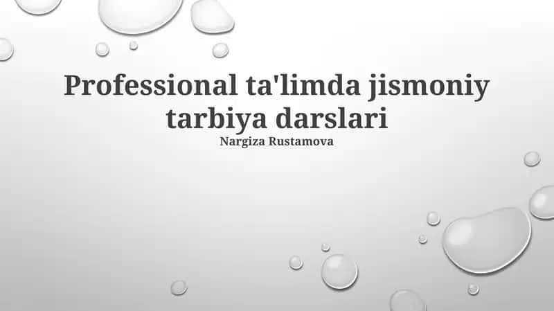 Professional ta'limda jismoniy tarbiya darslari