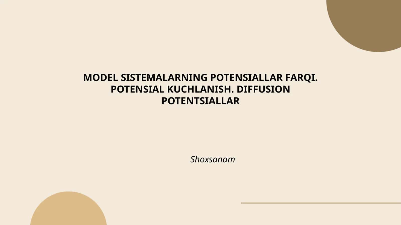 Model sistemalarning potensial farqi