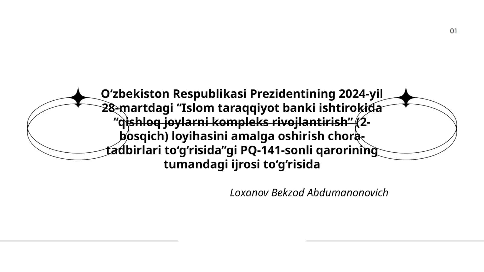 Islom taraqqiyot banki ishtirokida “qishloq joylarni kompleks rivojlantirish” (2-bosqich) loyihasi