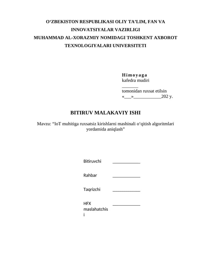BITIRUV MALAKAVIY ISHI