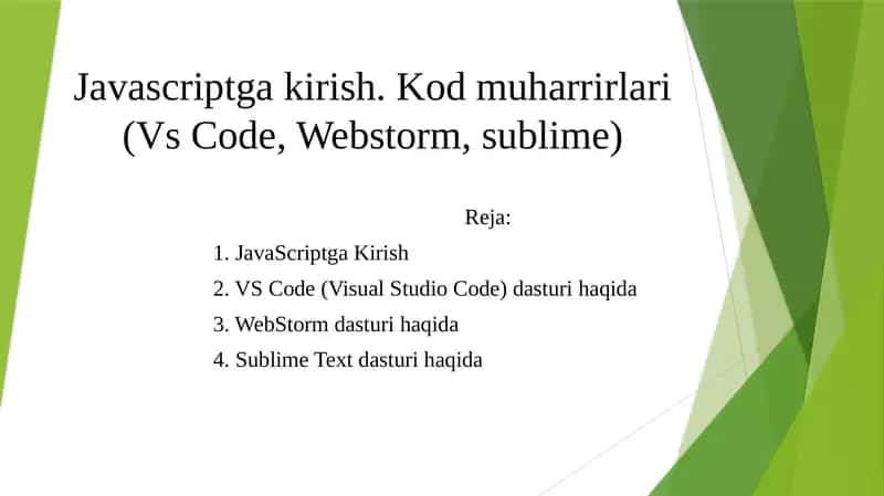 javascriptga kirish