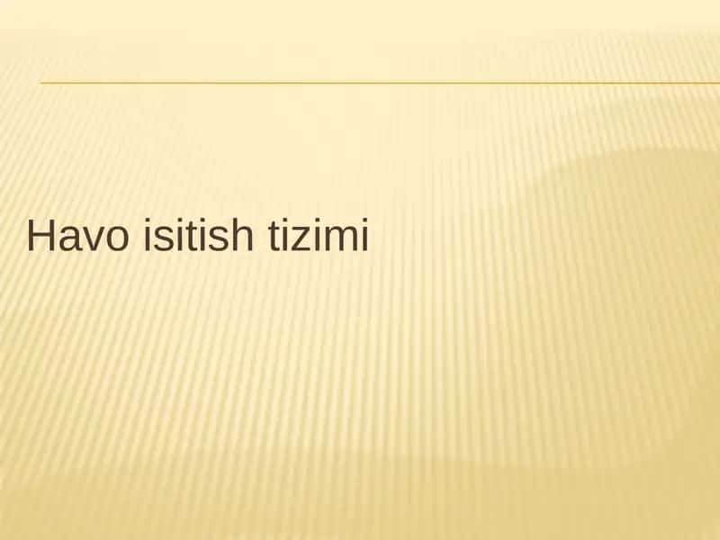 Havo isitish tizimi