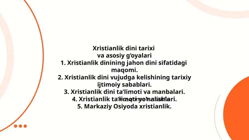 Xristianlik dini tarixi va asosiy g‘oyalari