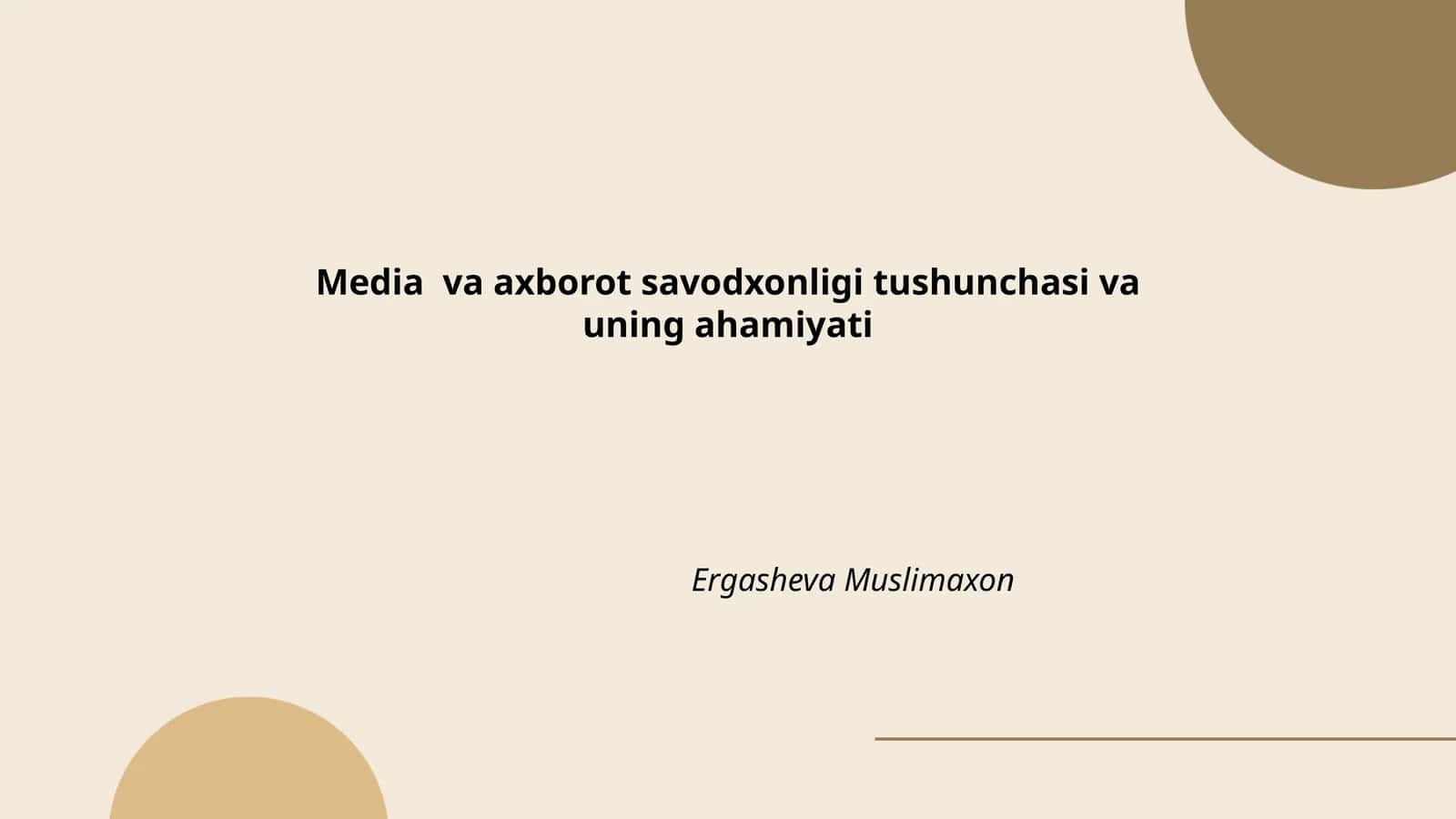 OAV va axborot savodxonligi tushunchasi