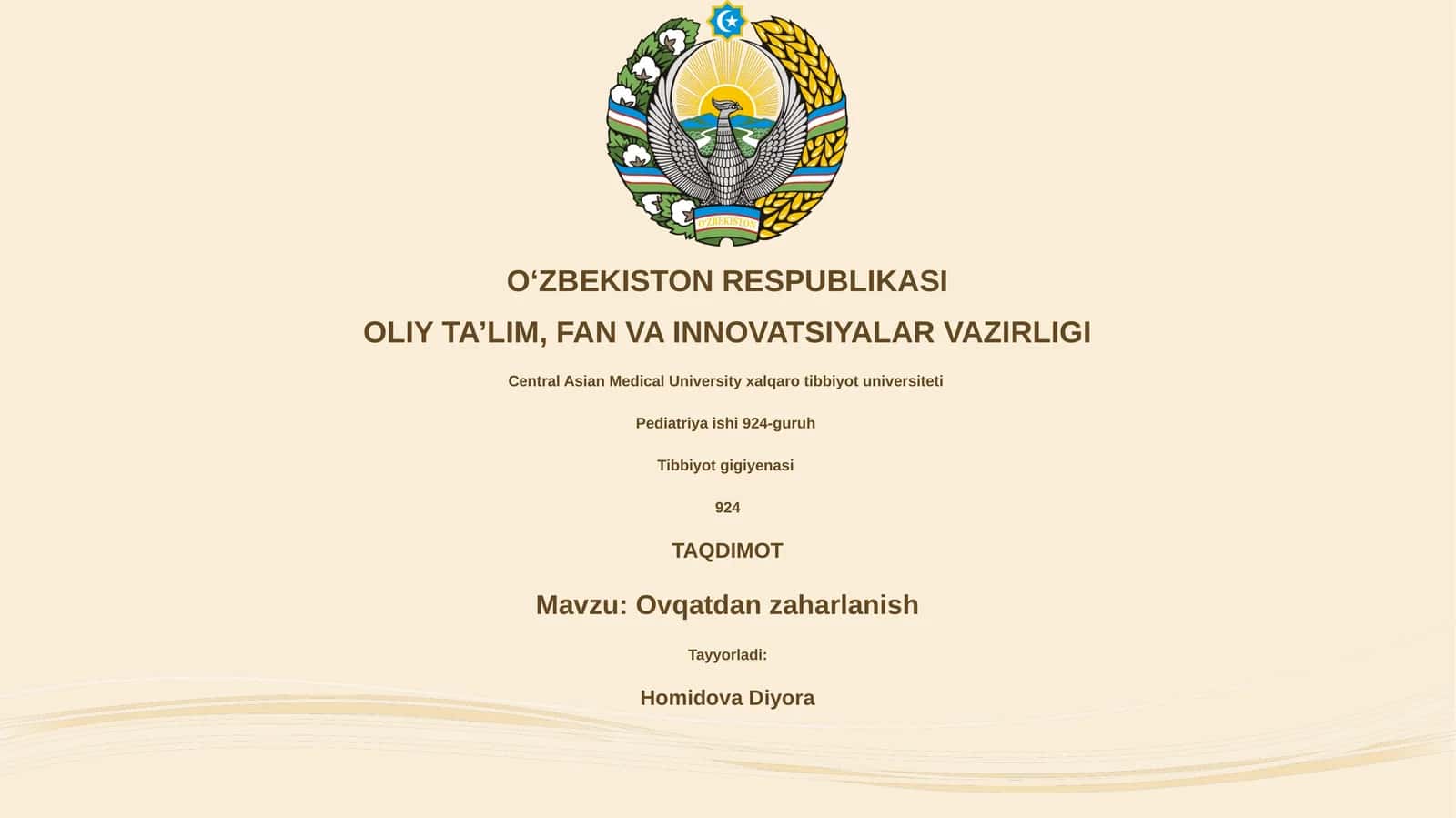 Oziq-ovqatdan zaharlanish