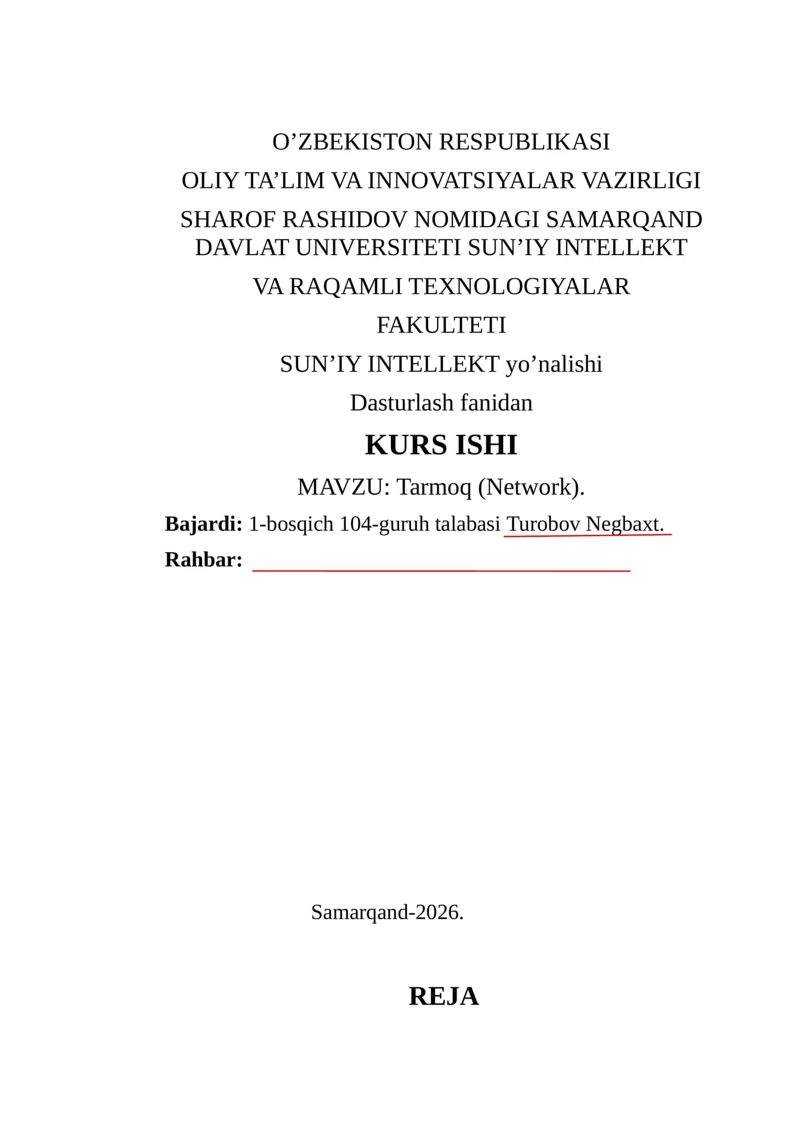 Tarmoq (Network)