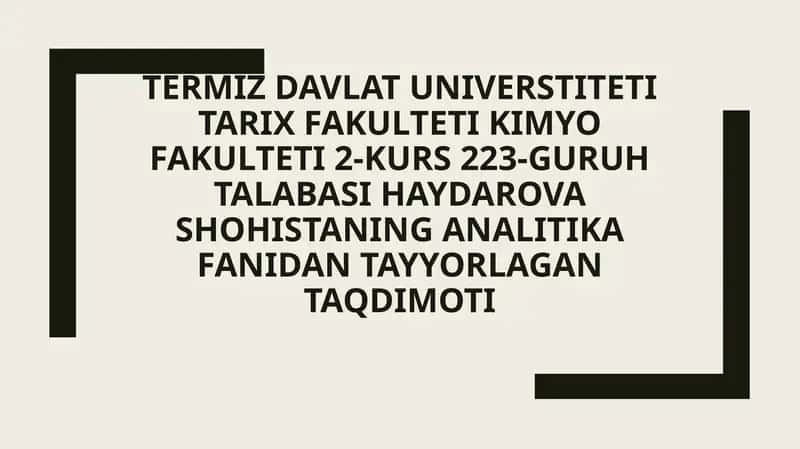 Anionlarning 3-guruhi va ularga xos sifat reaksiyalar
