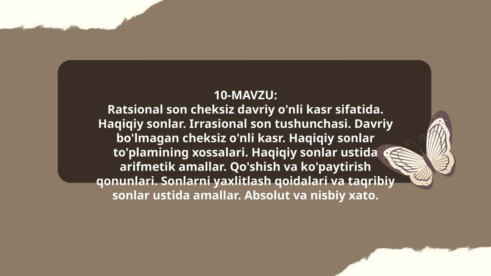 Ratsional sonlar va haqiqiy sonlar