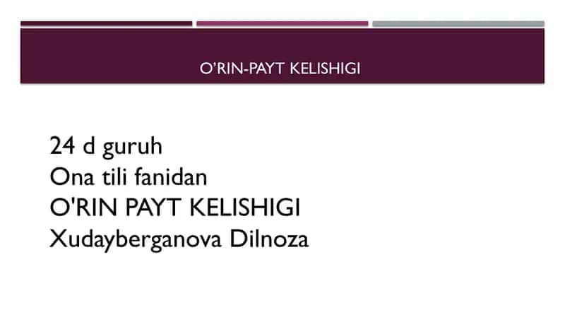 o'rin payt.