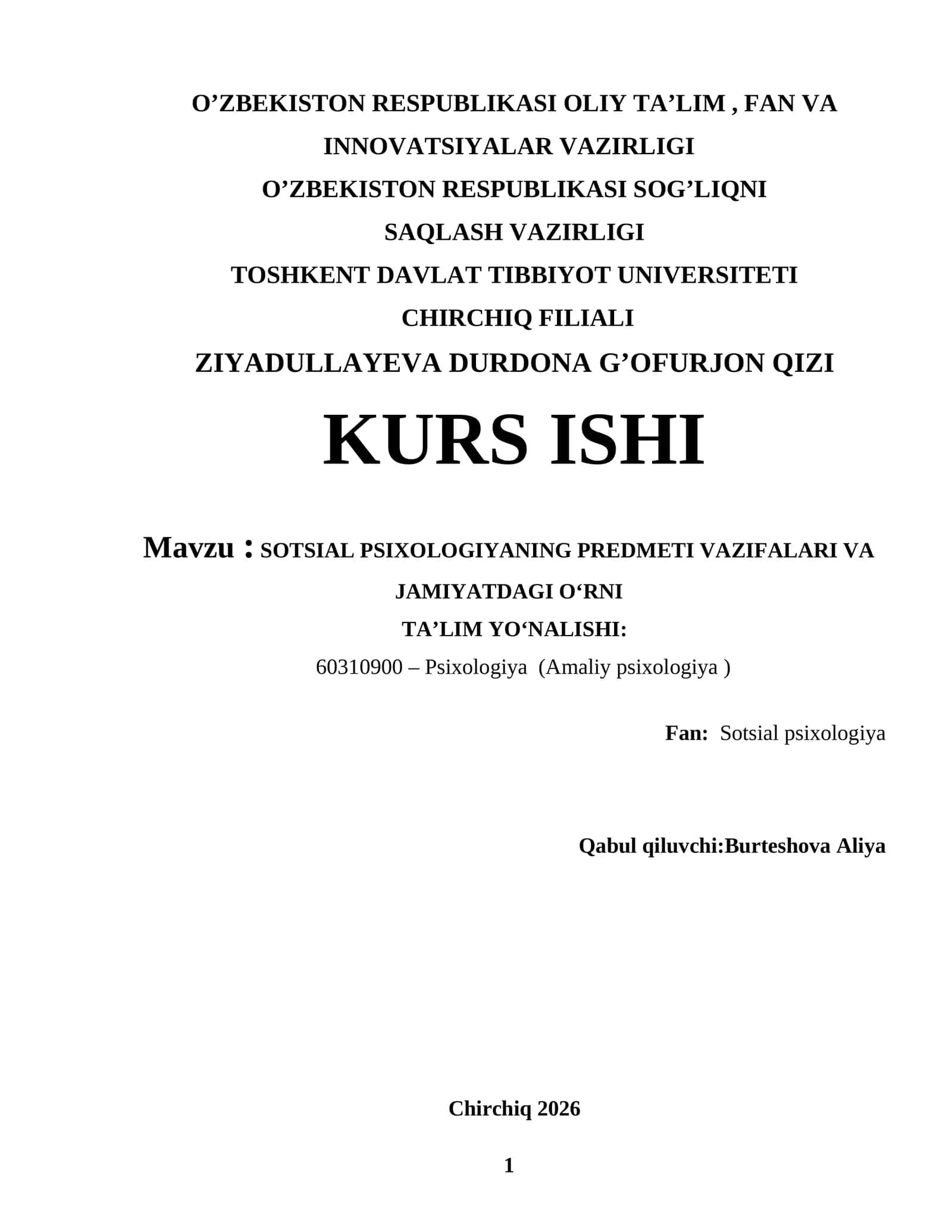 SOTSIAL PSIXOLOGIYADA SHAXS, GURUH VA JAMIYAT MUNOSABATLARI