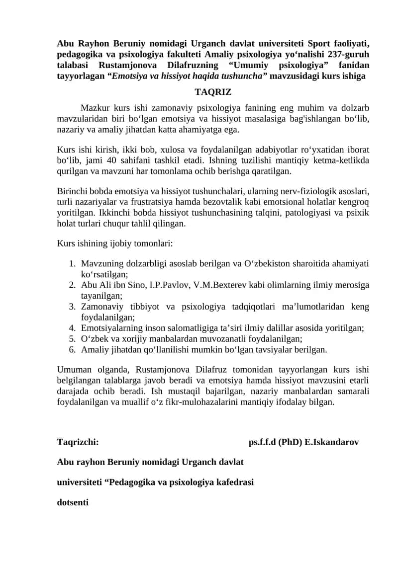 Emotsiya va hissiyot haqida tushuncha