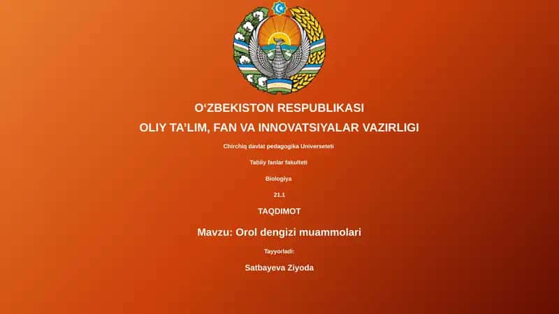 Orol dengizi muammolari