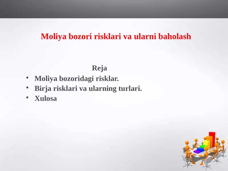 Moliya bozori risklari va ularni baholash