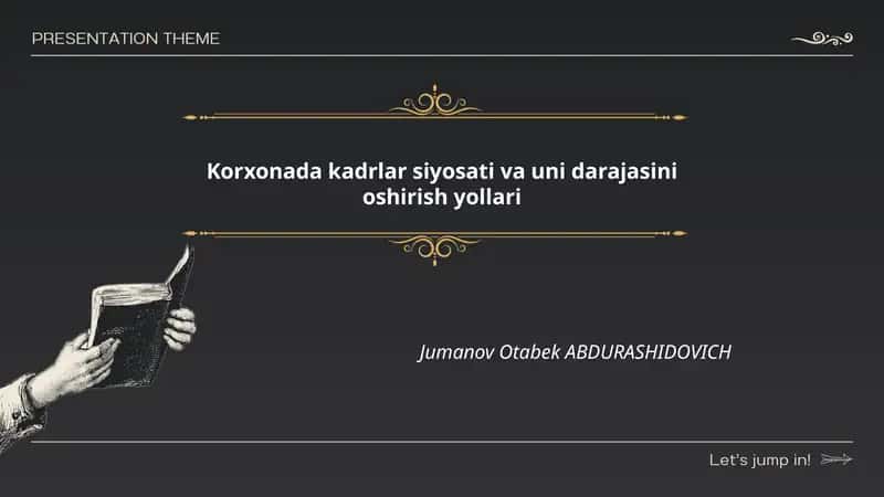 Korxonada kadrlar siyosati va uni darajasini oshirish yollari