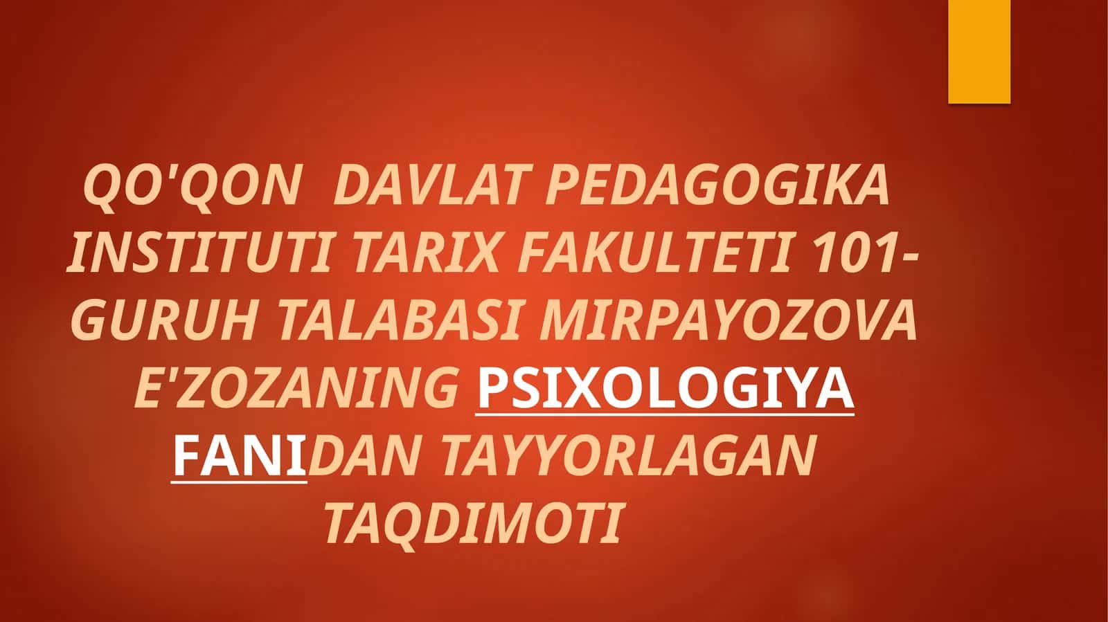 psixologiya fanining asosiy konseptlari va tushunchalari