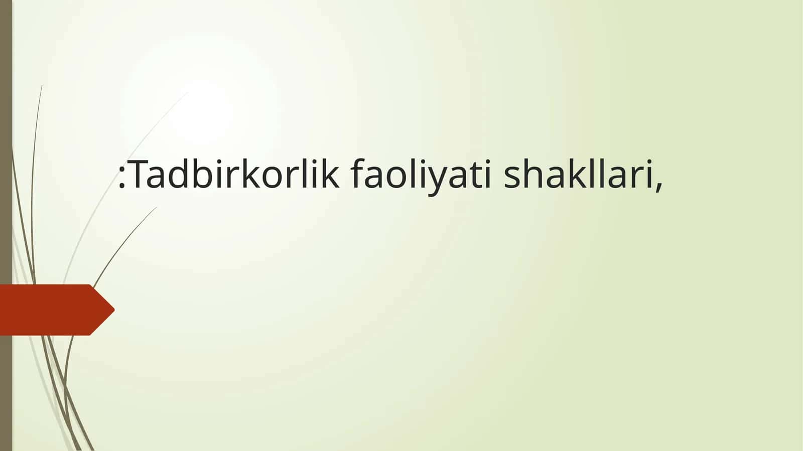 Tadbirkorlik faoliyati shakllari