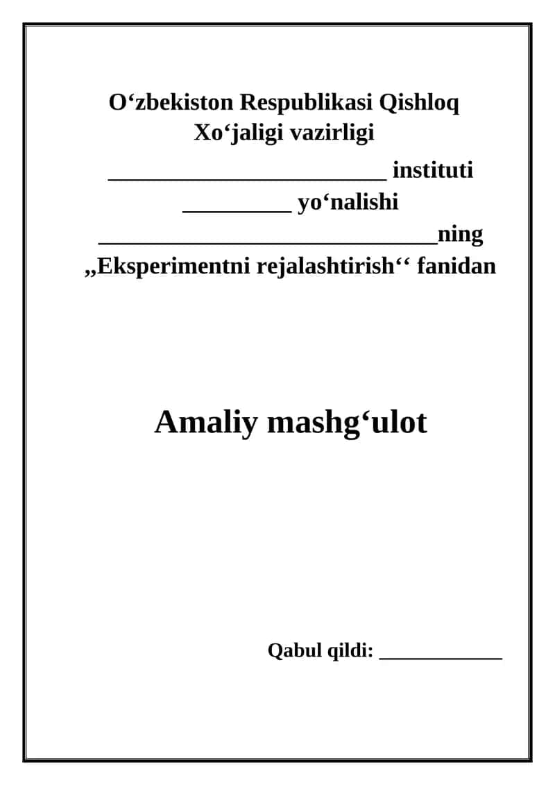 Eksperimentni rejalashtirish