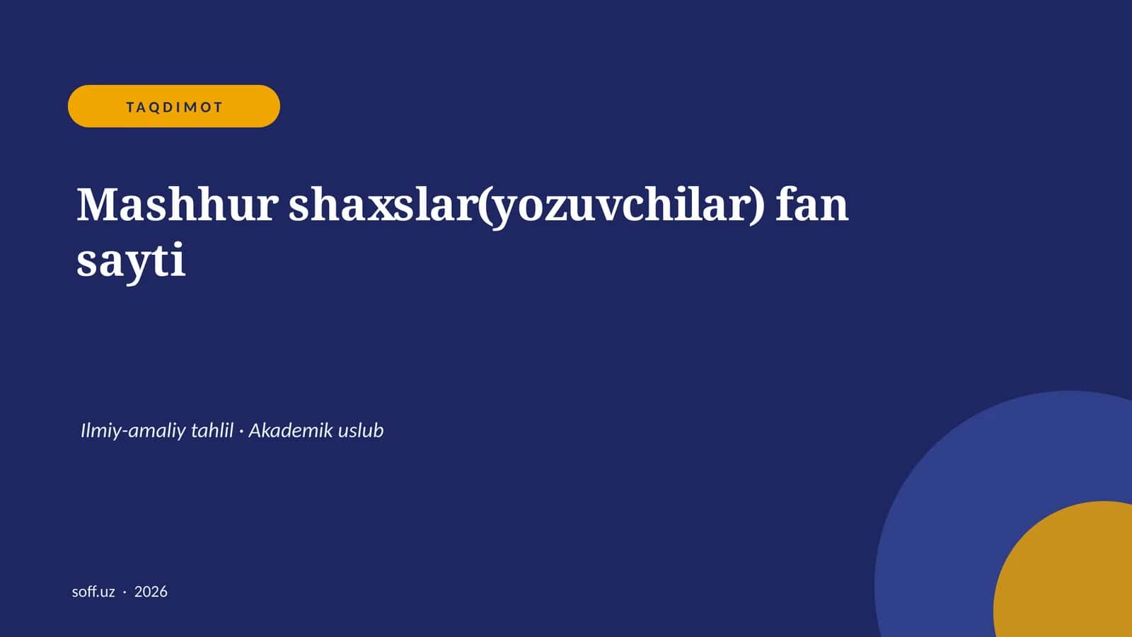 Mashhur shaxslar(yozuvchilar) fan sayti