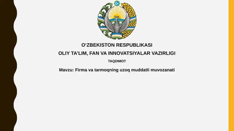 Firma va tarmoqning uzoq muddatli muvozanati