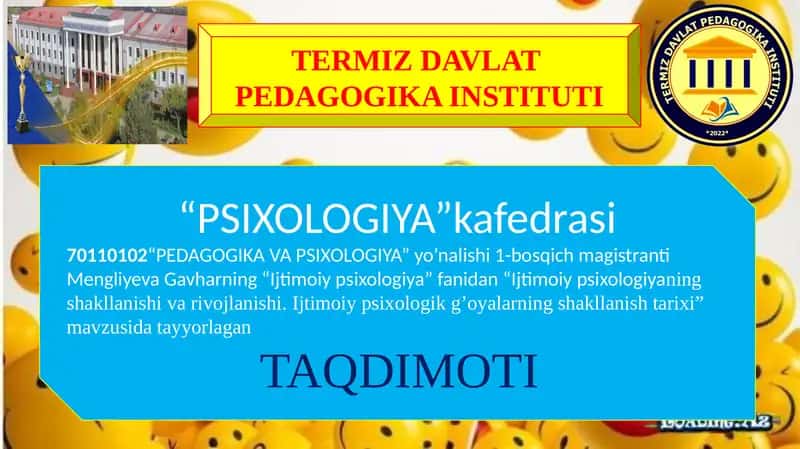 Ijtimoiiy psixologiyani shakllanishi va rivojlanishi