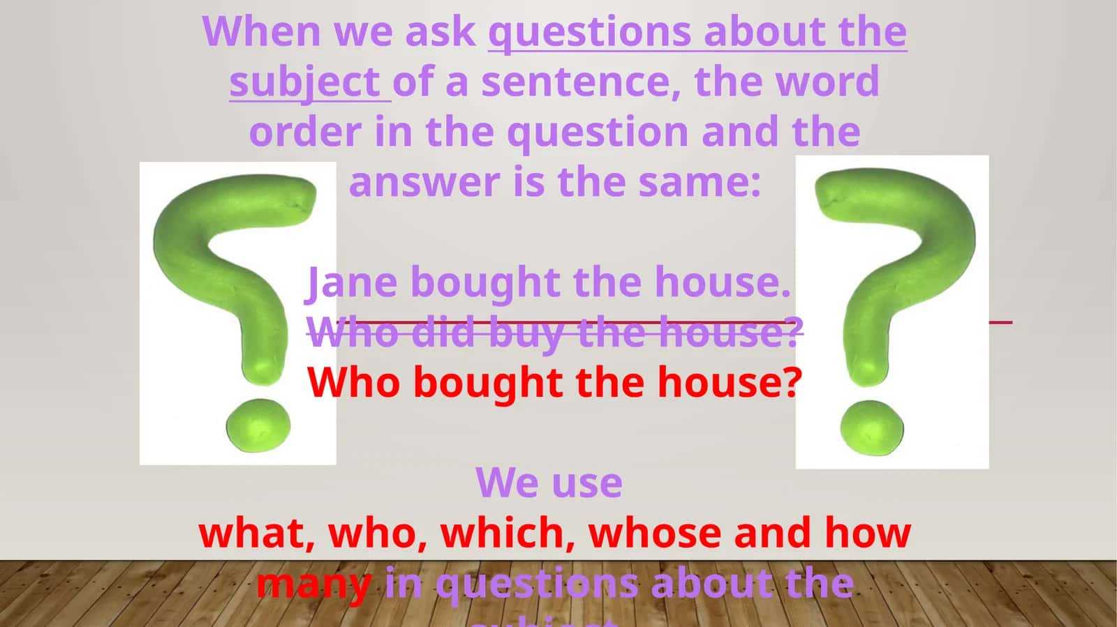 Word Order in Questions