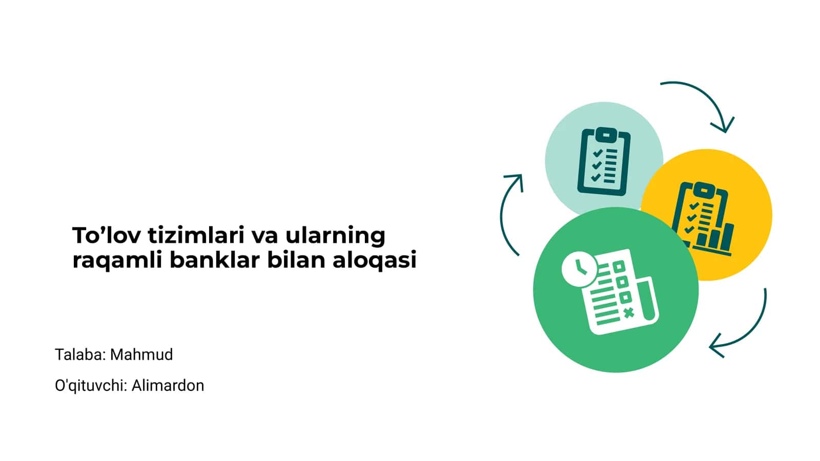 To’lov tizimlari va ularning raqamli banklar bilan aloqasi